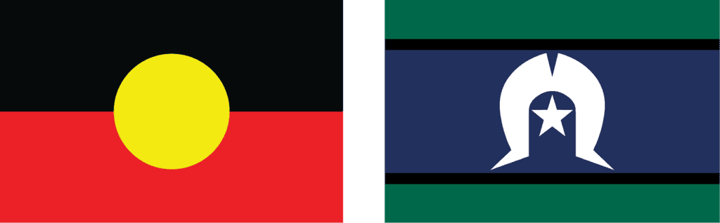 Aboriginal flag and Torres Strait Islander flag
